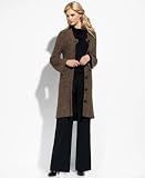 AK Anne Klein Tweed Bell-Sleeve Long Cardigan