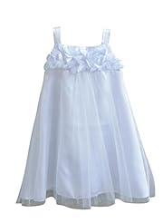 Girls Satin/Tulle Mesh Floral Print Empire   Waistline Flower-Girl Dress 