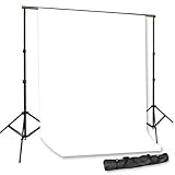 [53615] Pro 9' x 12' White Muslin Background with Support System and Carry Bag and 2 Clamps--Steve Kaeser