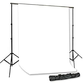 PBL PHOTO BACKDROP BACKGROUND 9'X12' WHITE MUSLIN WITH SUPPORT SYSTEM CARRY BAG Steve Kaeser Photographic Lighting