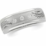 14K White Gold Diamond Wedding Band Duo - Gent's Ring