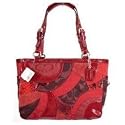 Coach Circle Patchwork East West Gallery Tote Mosaic Bag Purse Bordeaux Multi F 14004-100% Authentic Guaranteed