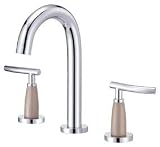 Danze D304554CSN Sonora Two Handle WideSpread Lavatory Faucet, Chrome and Satin Nickel