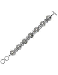 CleverEves 18K Gold & Sterling Silver Bali Design Bracelet