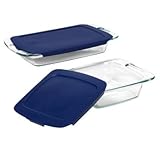(Deals: Order in the next 7 hours) Easy Grab 3 Piece Bakeware Set with Blue Plastic Cover Cheapest
