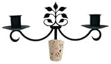 Review   / Leaf Fan Wine Bottle Stopper Topper / Taper Candle Candlebras - Wrought Iron