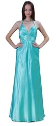 Sateen Beaded Halter Prom Dress 