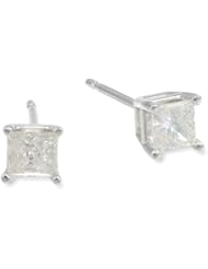 10k Gold Princess-Cut Diamond Studs (1/3 cttw, J-K Color, I2-I3 Clarity)