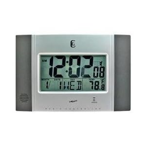 Elgin Silver Wall Clock With Radio Control - Model 4625G Alarm Clocks by