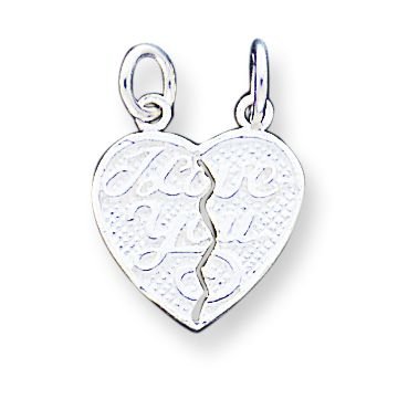 31p6dB04WsL Sterling Silver Jewelry: Sterling Silver I Love You 2 piece Break apart Heart Charm with Two 20 Inch Sterling Silver Chains