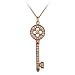 Rose Gold Plated Sterling Silver Cubic Zirconia Key Pendant, 18"