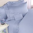 600 Thread Count Egyptian Cotton Sheet Set, 600TC, Olympic Queen , Sky Blue Solid