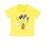 BabyChips hello(男の子)(名入れ半袖ベビーTシャツ) 80 イエロー