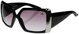 J.LO by Jennifer Lopez Oversized Square Sunglasses (Black), Black, One Size, 68325