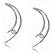 Diamond Shooting Star Dangle Earrings w 14 Karat White Gold
