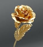 24k Dipped Gold Rose Foil Flowers - Rose-open