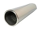 Produkt-Bild: Edelstahl Endrohr zum Anschweissen, Ausf&uuml;hrung: 76mm Rund + geb&ouml;rdelt, mit Absorber, L&auml;nge 330mm