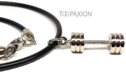 Fitness Sport Necklace with dumbble Pendant Stainless Steel in Chain for Woman and Man Crossfit gym Trainers