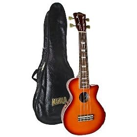 Mahalo Cherry Les Paul Shape Uke with EQ