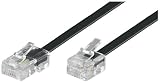 Wentronic Modular-Kabel (4-polig, belelegt, 8P4C Stecker auf 6P4C Stecker) schwarz 10m