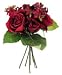 Silk Flowers bouquet mix rose hydrangea burg red 11