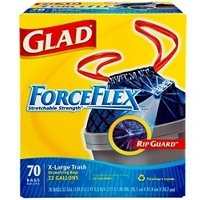 Glad ForceFlex Extra Strong Outdoor Drawstring Large Trash Bags, 30 Gallon, 50 Count