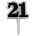 21st Birthday Cupcake Glitter Picks - 12 Picks