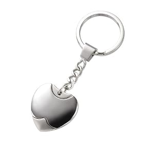 Engravable Heart Link Key Ring - Creative Romantic Gift Idea for Mom or Girlfriend
