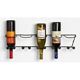 Horizontal Wall Mount Wine Rack 5-bottle- Black Home Kitchen Bar Decor