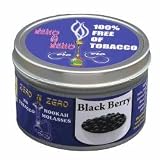Blackberry 250g Tin of Zero N Zero Herbal Hookah Molasses (Flavoring). 100 % Tobacco, Nicotine & Tar Free! Compare to Starbuzz & Save Your Health and Money!!! GREAT TASTE, LOTS OF SMOKE & SMELLS GREAT!!! Over 40 flavors!