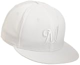 MLB Milwaukee Brewers White on White 59FIFTY Fitted Cap (7 5/8)