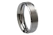 6mm Ridged Dual Finish Titanium Wedding Band (Size 8.5 - 13)