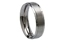 6mm Ridged Dual Finish Titanium Wedding Band (Size 8.5 - 13)