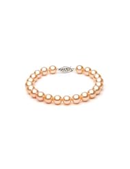 14KT Yellow Gold Beautiful 7.0-7.5mm Round Pink Freshwater Pearls make up this Stunning Bracelet.