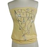 Baby Phat - BABY PHAT Sparkle Womens Yellow/Silver Halter Top