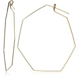 By Boe Large Geometric Hoop Earrings 14k Gold