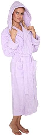 Arus Women's Robe with Hood Turkish Terry Cotton Hooded Bathrobe