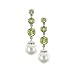 Pearl and Peridot Earrings in 14k White Gold Size: 32mm (h)