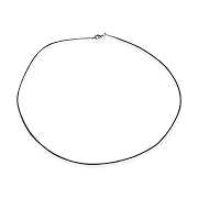 Fine Black Leather Cord Necklace with Gunmetal Clasp
