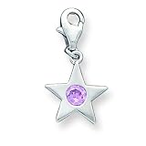 Sterling Silver October CZ (Cubic Zirconia) BirthStone Star Charm with 20 inch Sterling Silver Chain