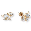 Diamond Acc. 10k Elephant Earrings