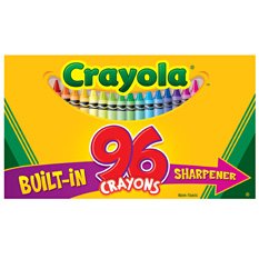 Crayon, Crayola, 96 Ct., Regular Size, Built-In Sharpener, Assorted Colors BIN520096