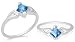 Princess Cut London Blue Topaz Ring Sterling Silver