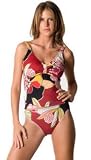 Geisha Plus Size Shirred Over Shoulder Tankini Top by Aerin Rose - Women's Swimsuit Plus Size Swimsuits