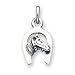 Sterling Silver Antiqued Horse in Horseshoe Charm
