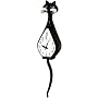 Simone Animated Cat Kitten Black Pendulum Wall Clock