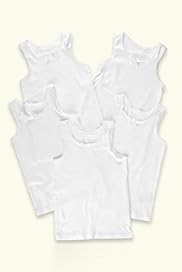 5 Pack Pure Cotton Scallop Trim Bow Vests
