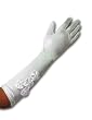 Fancy Pinwheels Long Satin Gloves with Rhinestones