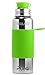 Pura Sport Vacuum Insulated 22 oz / 650 ML Stainless Steel Water Bottle with Silicone Sport Flip Cap & Sleeve, Green (Plastic Free, Nontoxic Certified, Bpa Free)