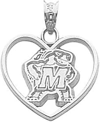 Sterling Silver University of Maryland Heart Charm New